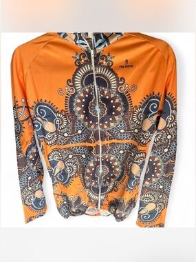 Cycling sport jersey Paladin orange and blue long sleeve sportswear